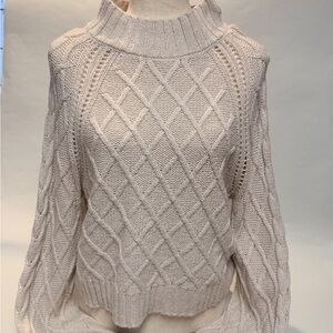 American Eagle Outfitters Cream Mock Neck Sweater